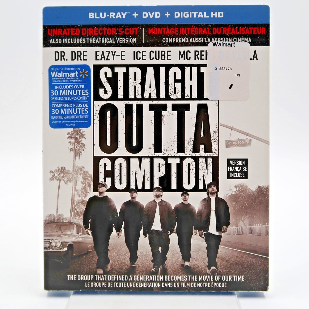Straight Outta Compton Blu-ray DVD 2015 Unrated Directors Cut With Slipcover